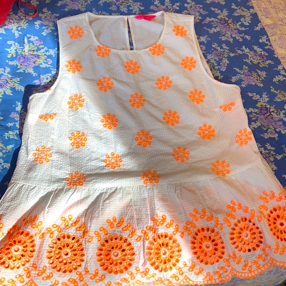 Lily Pulitzer, XL pleated top